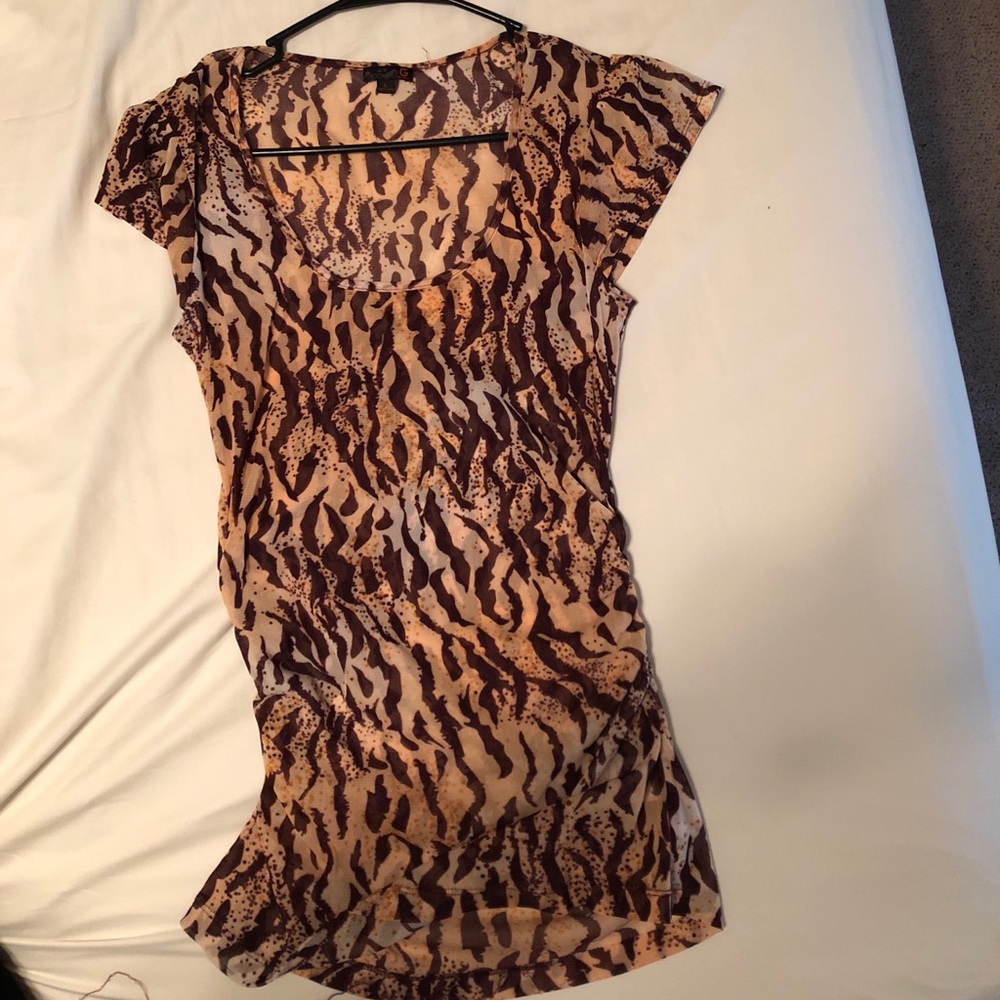 Animal print top.